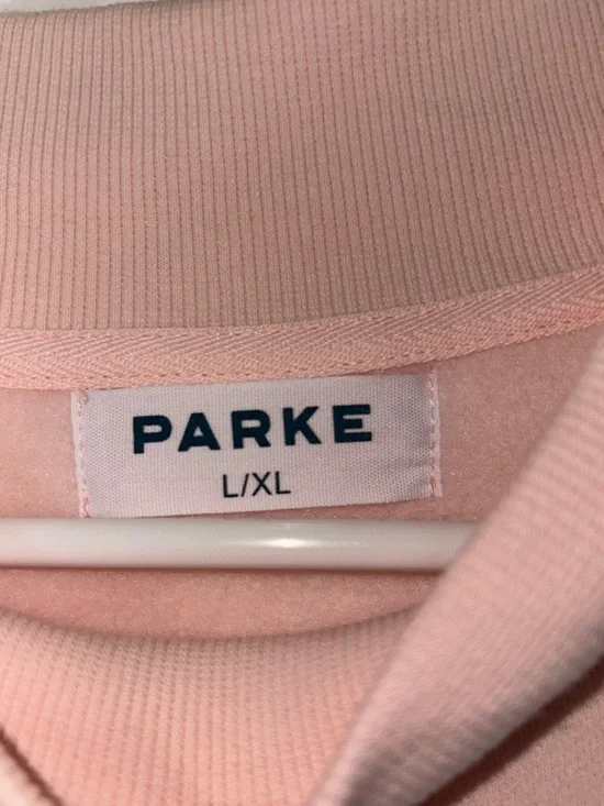 Parke Valentine's Varsity Mockneck - Peony + Crimson L / XL NEW - Picture 4 of 7